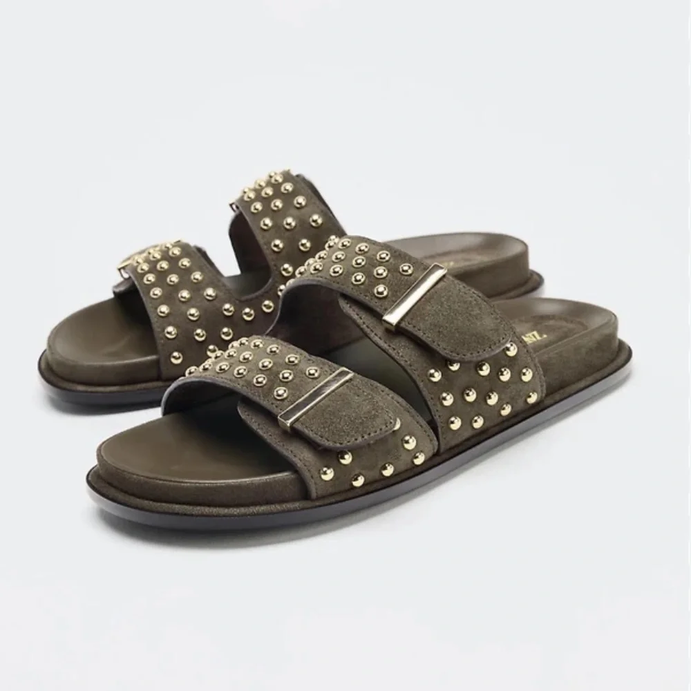 Zara NWT suede slide sandal 2607/610 - Picture 2 of 5